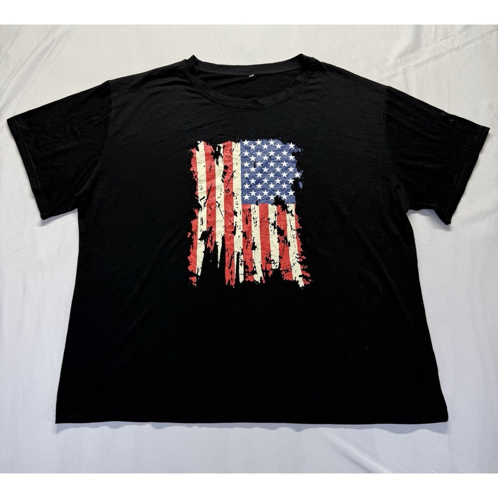 Patriotic‎ Distressed American Flag t-Shirt Mens 4XL Black USA Graphic tee